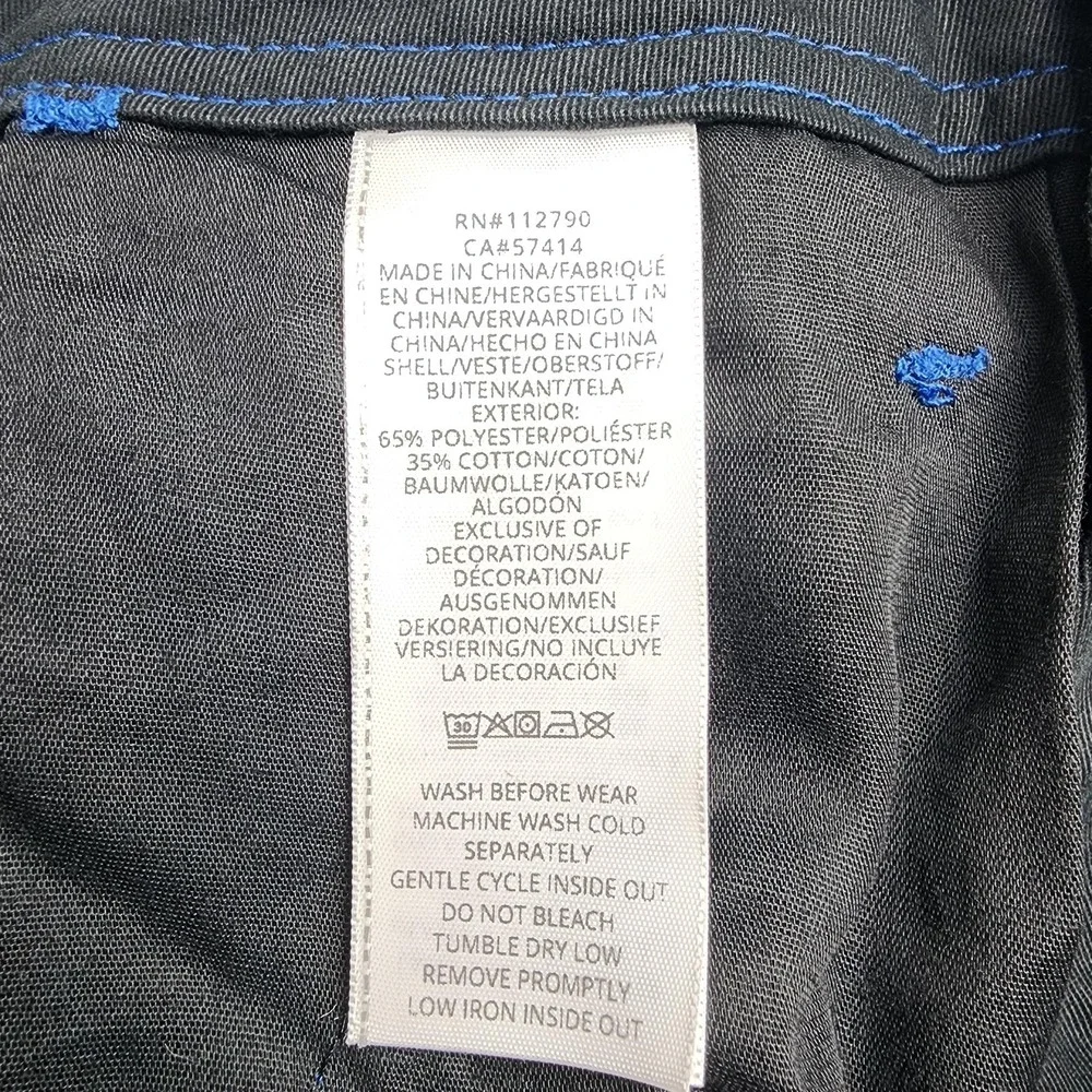 True Religion Cargo Pants Mens 34x31 Black Blue Stitch Canvas Utility Pockets